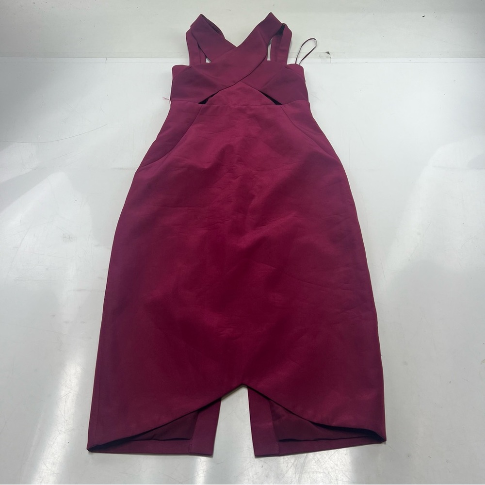 stylestalker women’s burgundy rhythm midi dress S NWT L107-40 - Picture 2 of 8